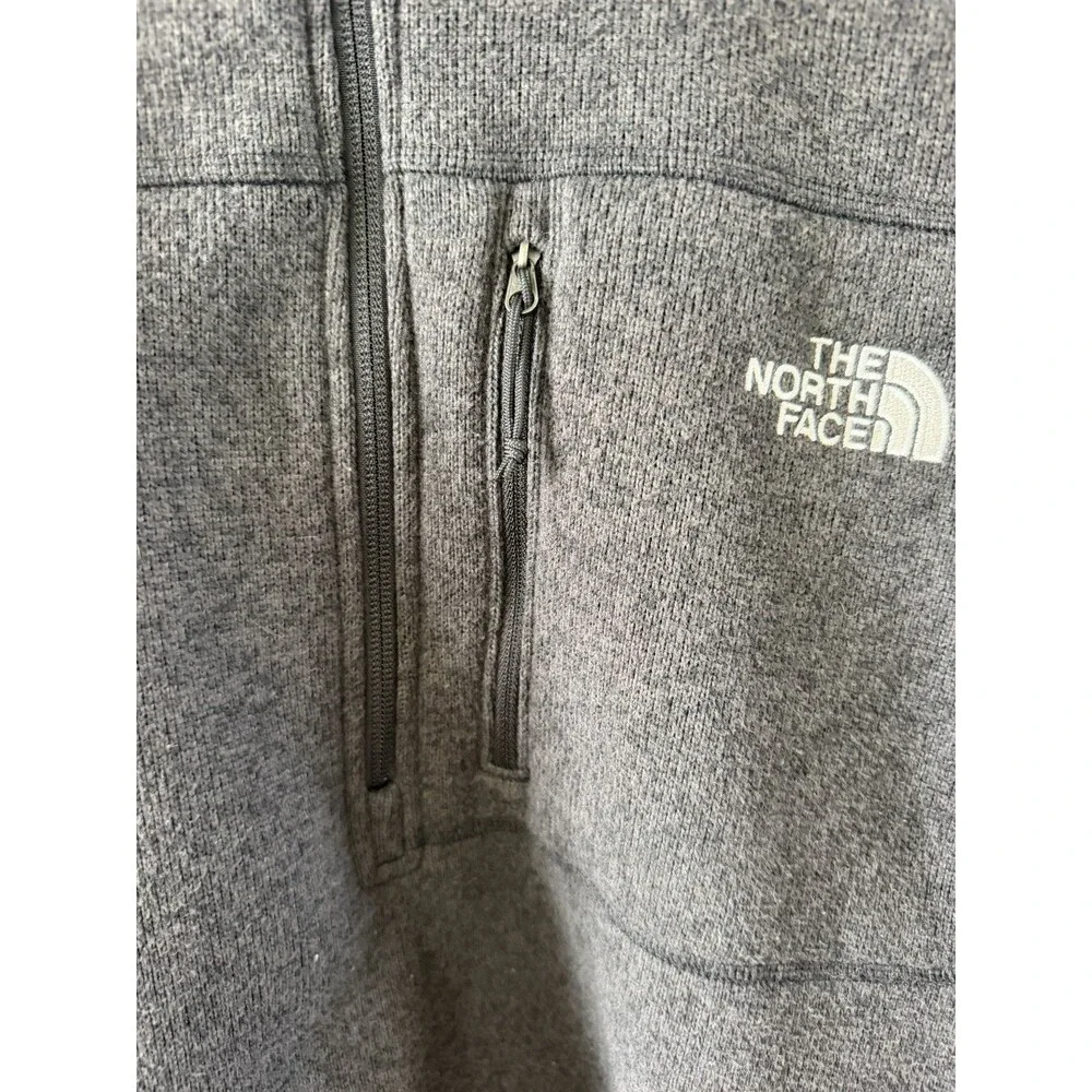 The North Face Mens Quarter Zip Fleece Pullover Gray XL